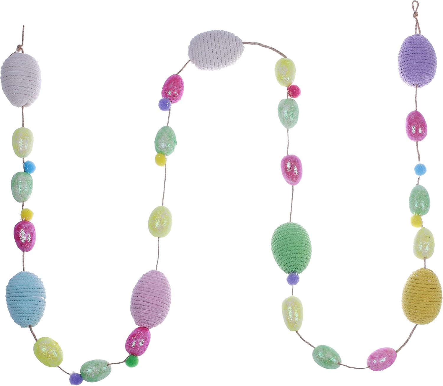 J'FLORU Easter Egg Garland,6 FT Artificial Easter Garland Rustic Easter Decorations