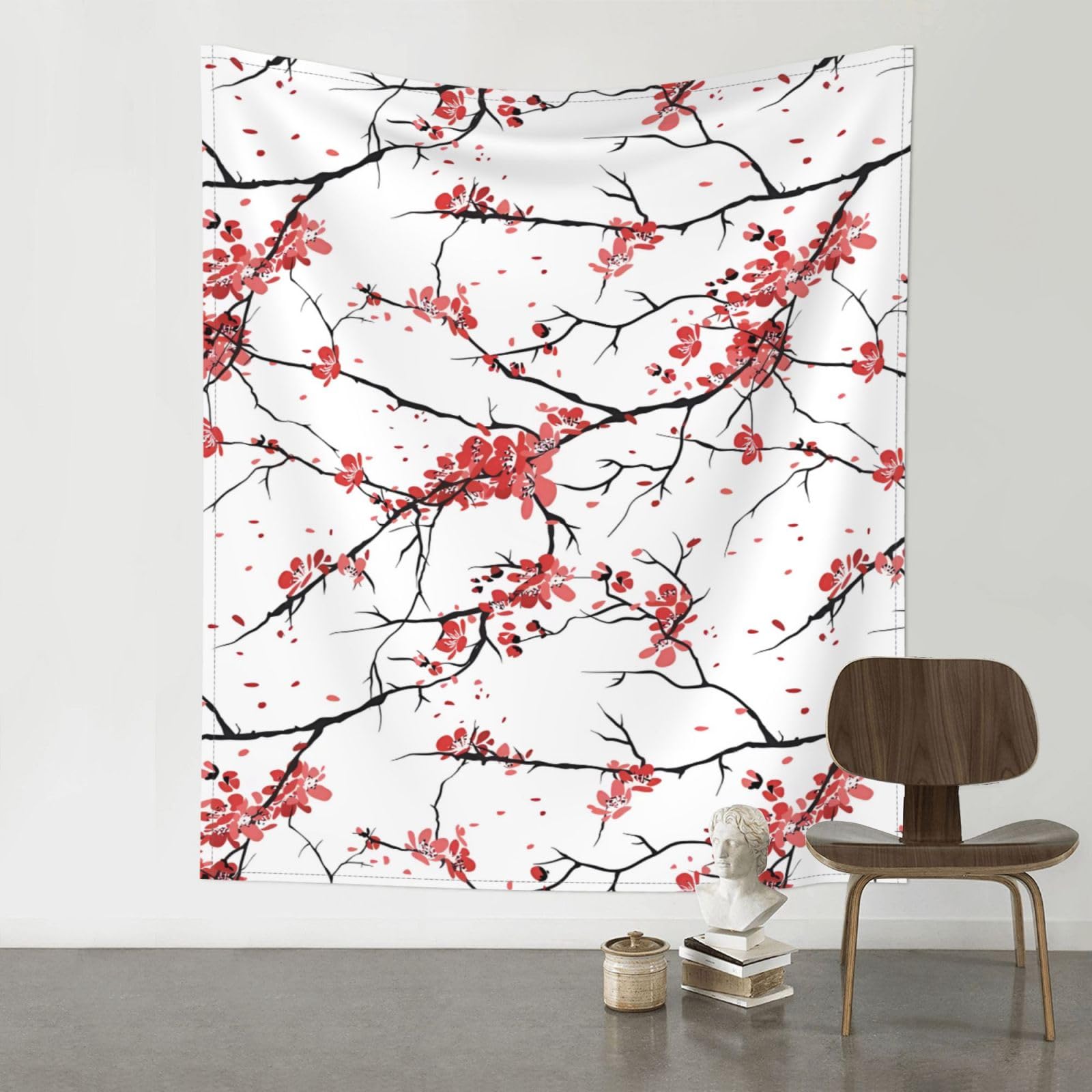 YYHWHJDE delicate cherry blossoms Prints Wall Tapestry 60x51in - High-Grade Polyester Throw Blanket for Bedroom, Dorm, Beach & Picnic Decor