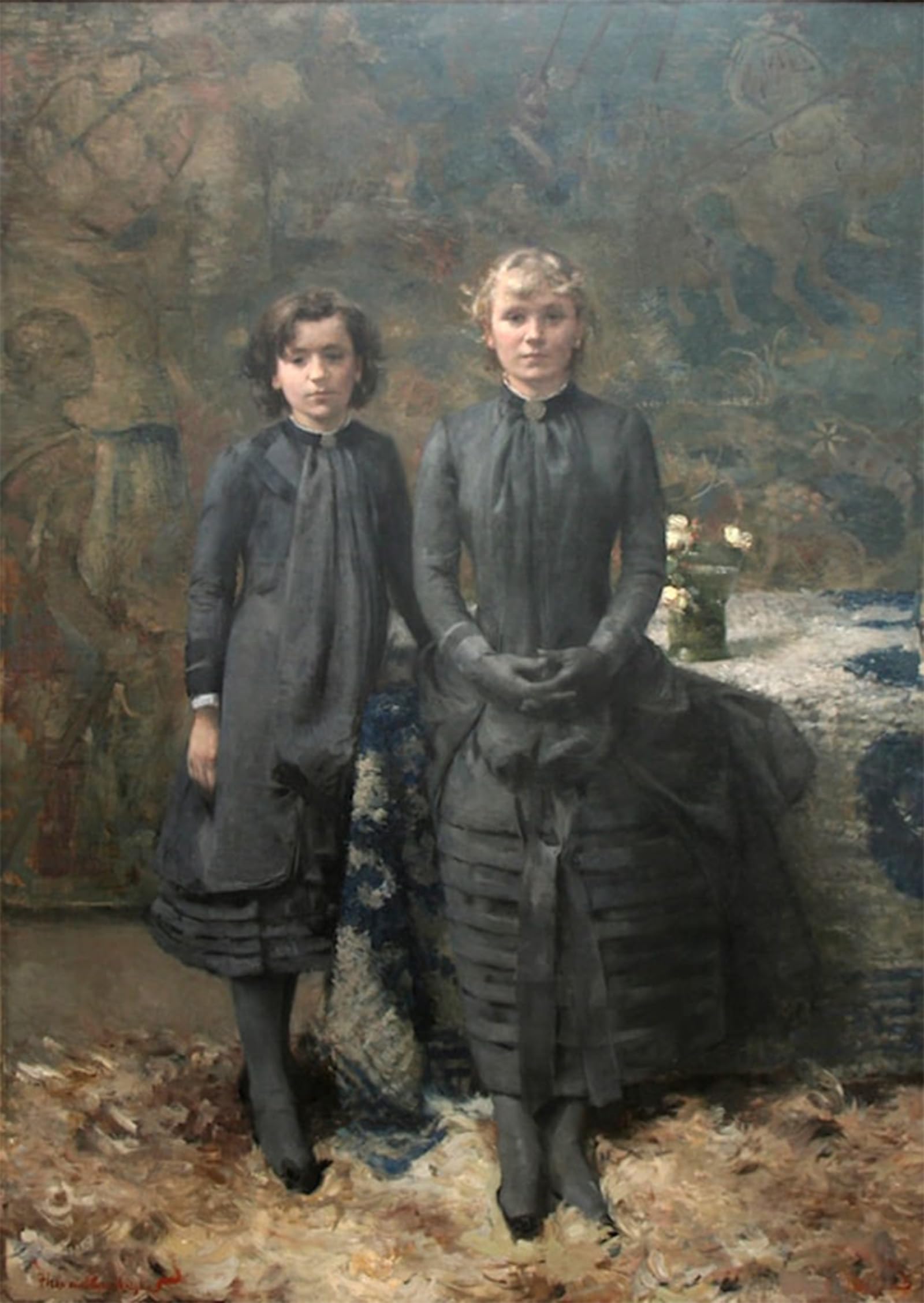 SERENDIPITP Vintage Wall Art Canvas Nordic Poster Canvas Print Picture the Sisters of the Painter Schlobach by Theo Van Rysselberghe Wall Art Poster for Home Decor 60x90cm