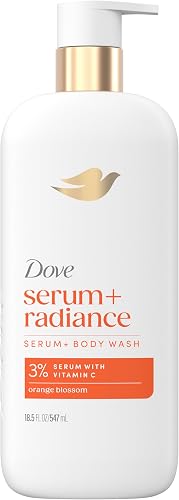 Dove Exfoliating Body Wash Glow Recharge Energizes & illuminates skin 3% brightening serum with vitamin C 18.5 oz