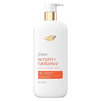 Dove Exfoliating Body Wash Glow Recharge Energizes & illuminates skin 3% brightening serum with vitamin C 18.5 oz