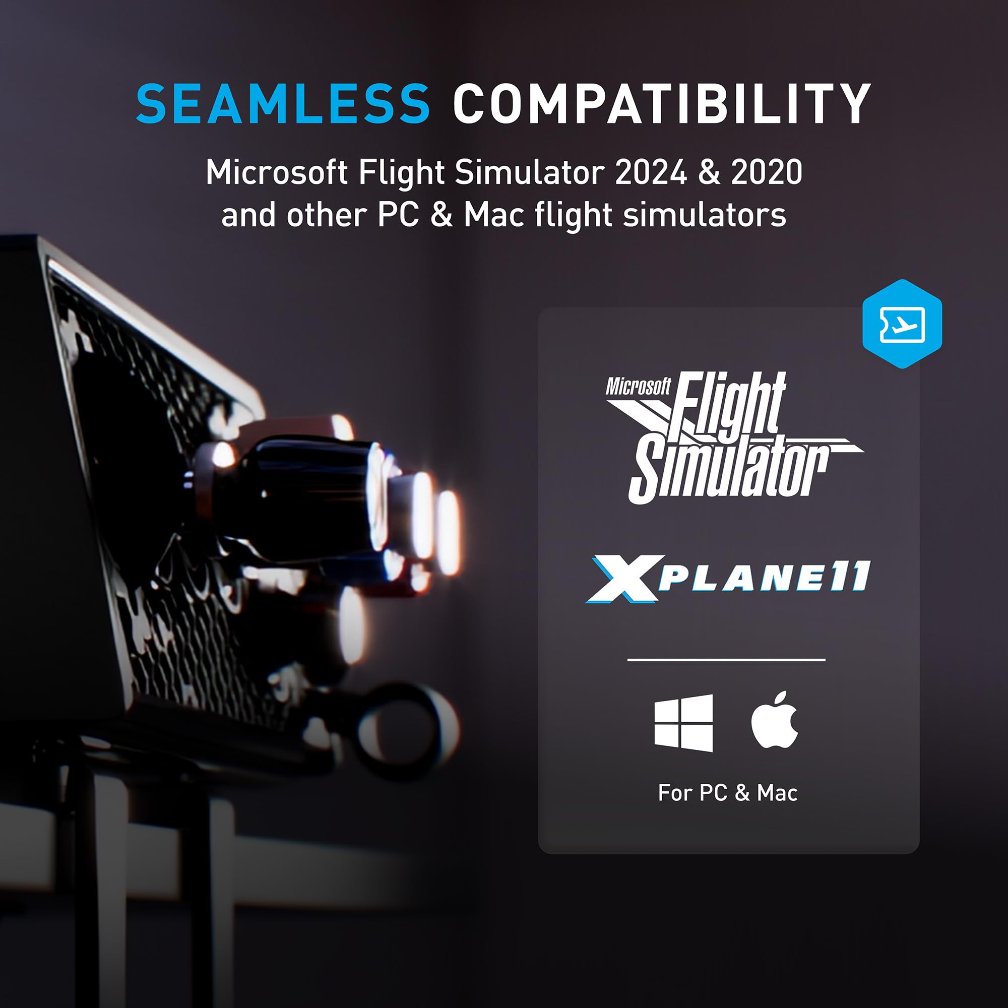 Honeycomb Sierra TPM Modul Flugzeugsteuerung für PC Mac mit Metall-Verniers Trimmrad Flaps Fahrwerk Parkbremse Cessna GA-Flugsimulation