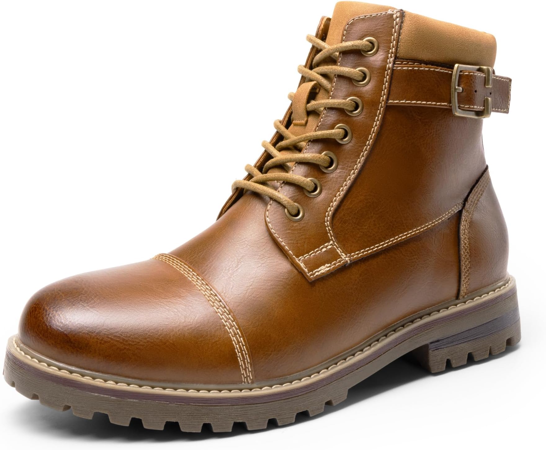 Men's Motorcycle Combat Boots Warm Zipper Biker Riding Oxford Boot