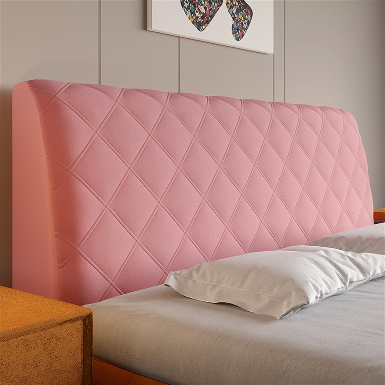 SXZAGZR Funda para Cabecero De Cama, Funda Acolchada para Cabecera En Terciopelo con Relleno De Algodón Espesado, Cabeceros De Cama Funda Cover Funda (Rosa Oscuro,150cm)