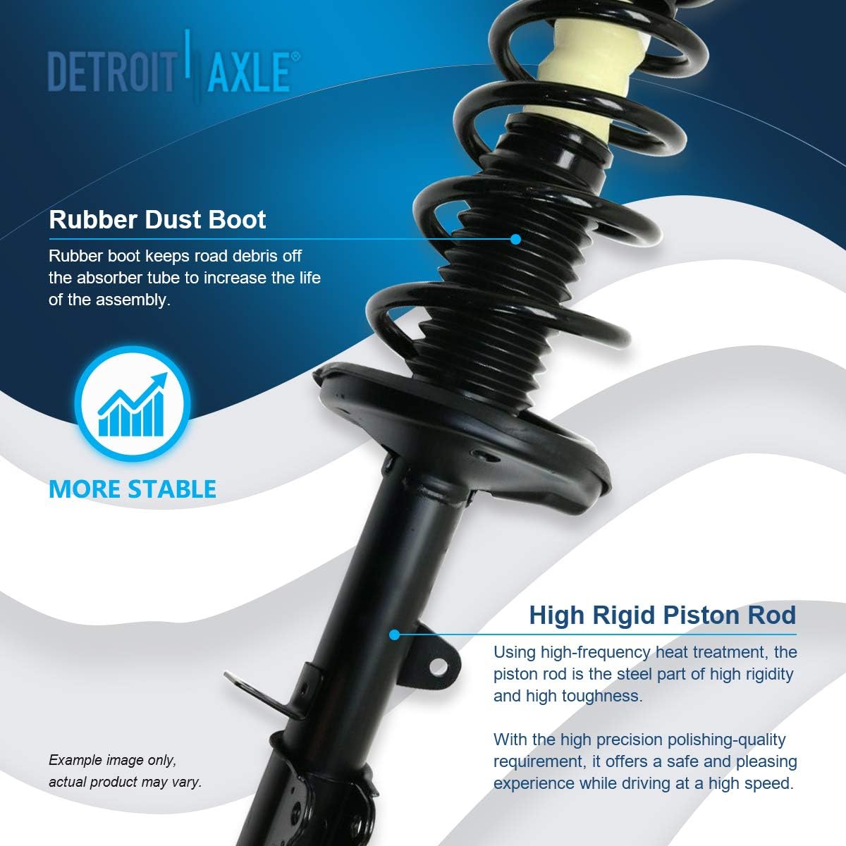Detroit Axle - Struts Kit for 1993-2002 Toyota Corolla Chevrolet Geo Prizm, 4 Front & Rear Struts & Coil Spring Assembly 4 Sway Bar Links Replacement Suspension Quick Install Ready Strut Shock