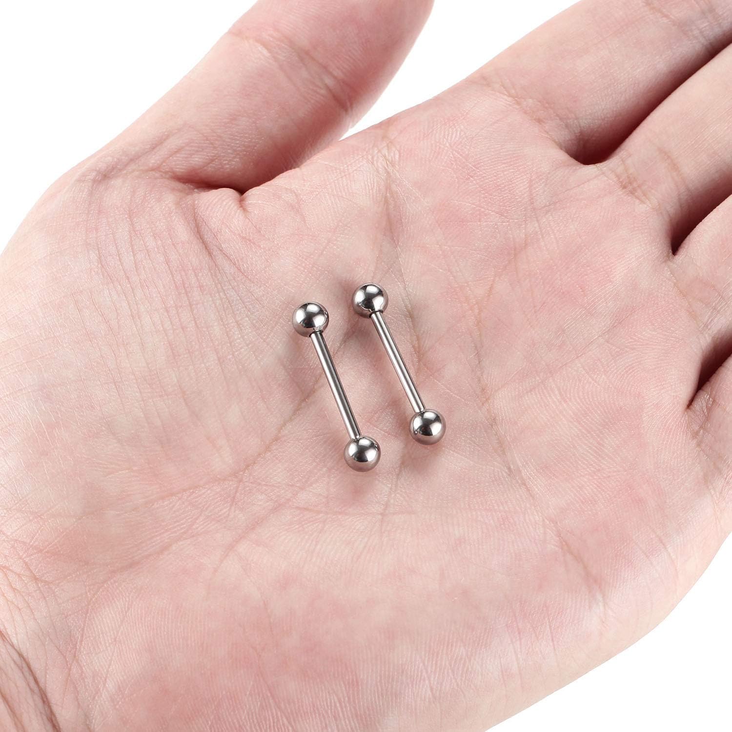 16G G23 Solid Titanium Shield Nipple Barbell Internally Threaded Tongue Ring Body Piercing 14mm - Image 4