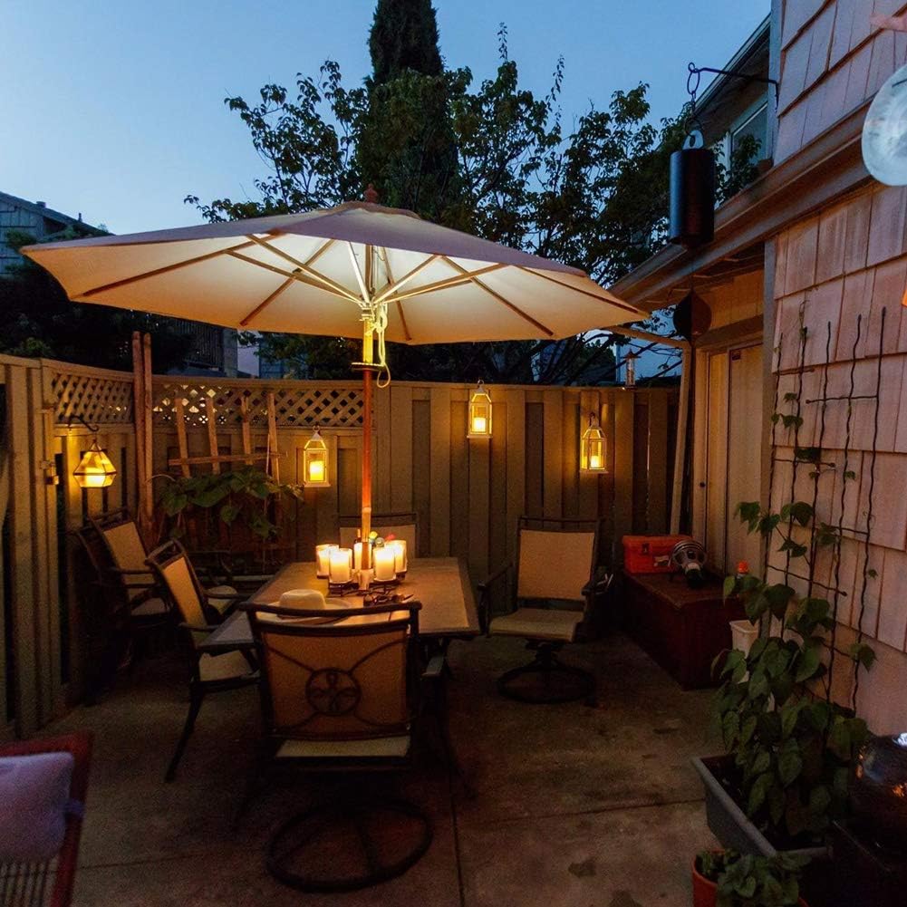 Patio Umbrella Lights, Rechargeable Outdoor Patio Lights 3 Lighting Modes 28 LED Cordless Umbrella Pole Lights Battery Operated for Patio Umbrellas Camping Tents and Other Outdoor Decoration - - 