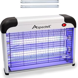 Aspectek 20W Bug Zapper Indoor Insect Killer - Kills Mosquitoes, Gnats, Flies, Moths | 2800V Grid + 2 Replacement Bulbs