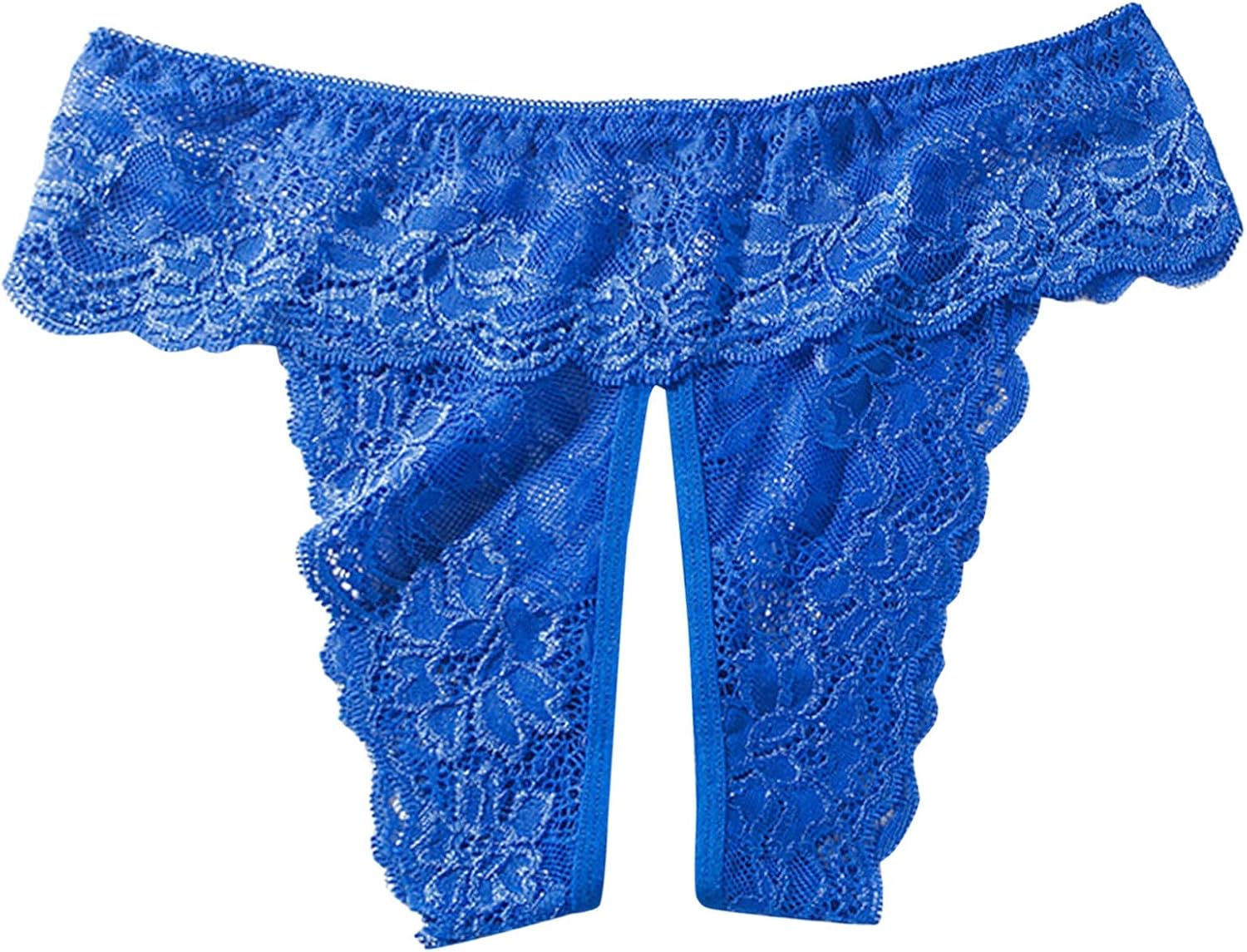 Sexy Crotchless Panties for Women Lace High Cut Low Rise Stretch Underwear Briefs Womens Plus Size Scallop Trim Thong