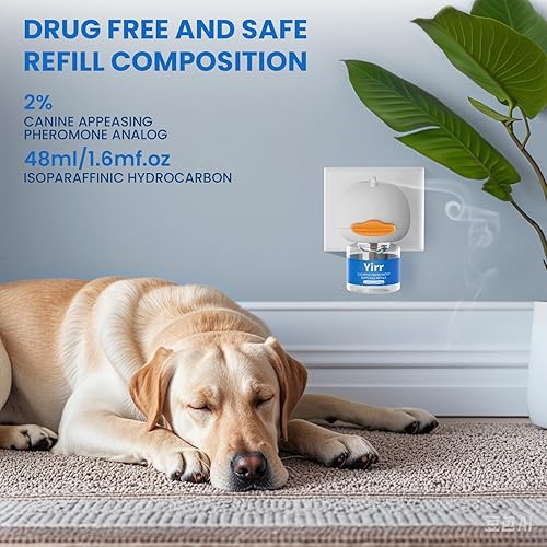 Miniatura 4 de Difusor calmante para perros, 6 en 1, feromonas para cachorros, feromonas relajantes para perros, alivio del estrés, ansiedad, lucha contra