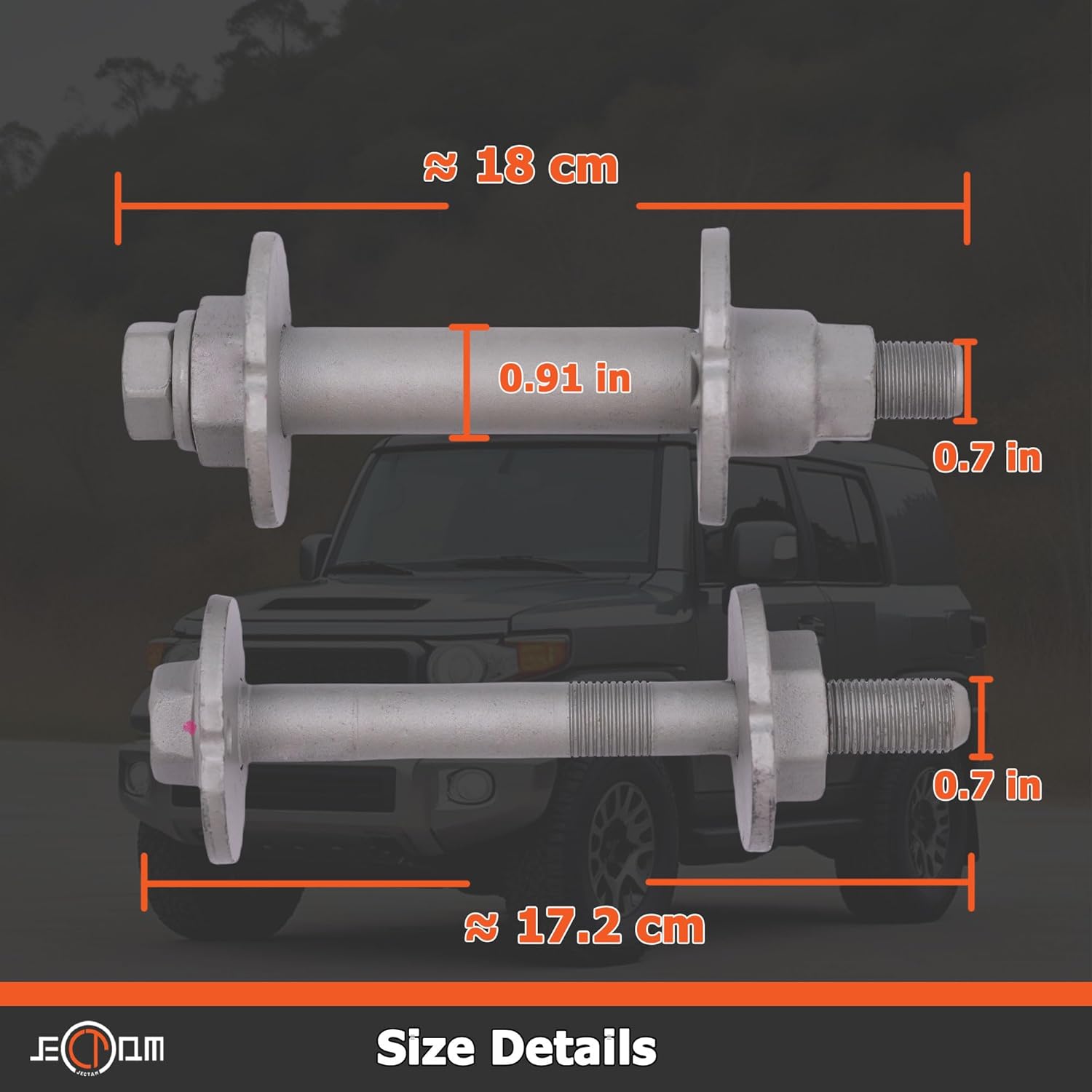 Lower Control Arm Cam Bolts Kit Replace for 48190-34010 48409-34011 48198-34010 Front Alignment Camber Toe Adjustment Cam Bolts Kit Compatible with Toyota Land Cruiser Sequoia Tundra LX570