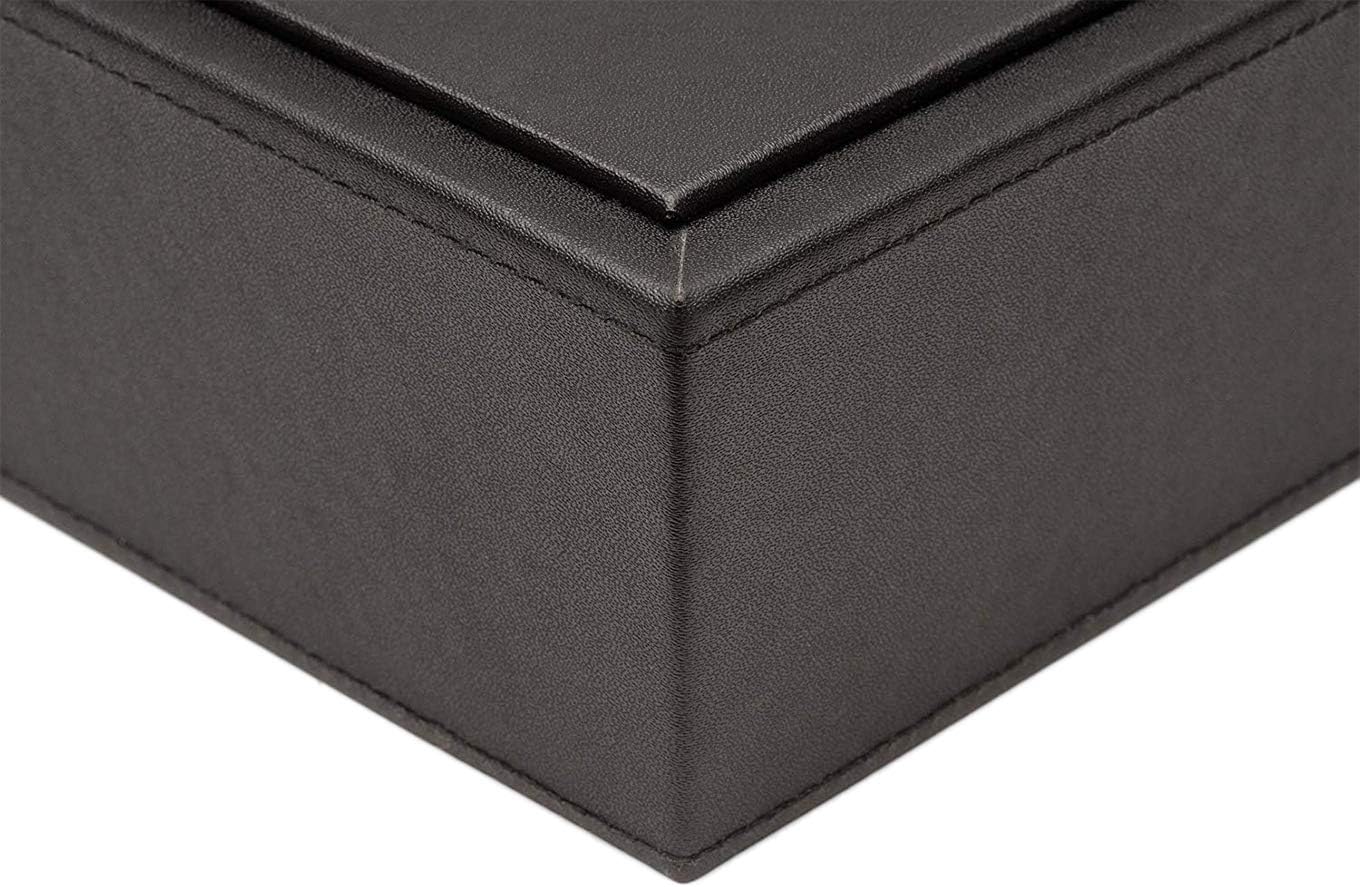 Armory by Castle - Leatherette Two Stackable Paper Trays Desk Organizer - Clutter Organizer for Home, Office, Personal, and Employee Files (Two Paper Trays - Stackable)