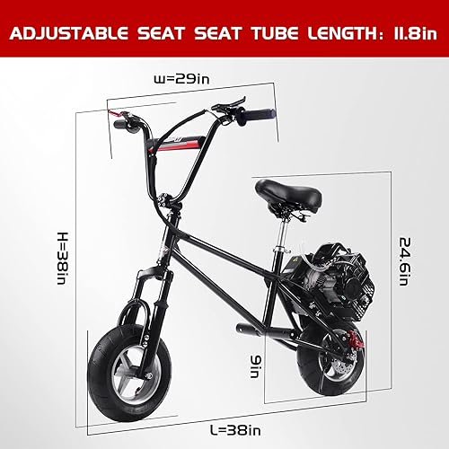 Miniatura 9 de Mini bicicleta de gas V2 de 2 tiempos, refrigerada por aire, súper scooter para adultos, mini bicicleta de campo a gas para jóvenes, motocicleta de