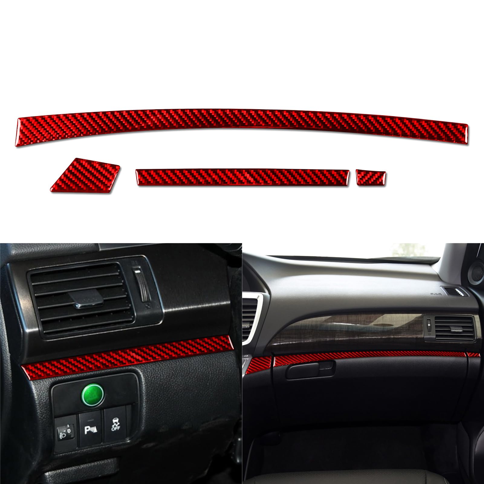 NVCNX Real Carbon Fiber Interior Trim For Honda 9th Gen Accord 2013-2017 - Dash Side Cover