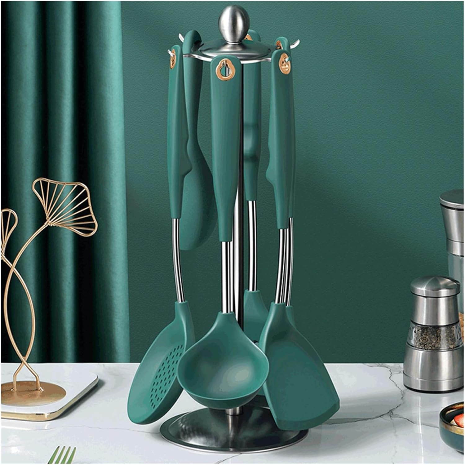 DUYHBAWRS-779 Silicone Shovels Soup Spoon Colander Frying Shovel Scraper Non-stick Pan Special Kitchen Utensils Set