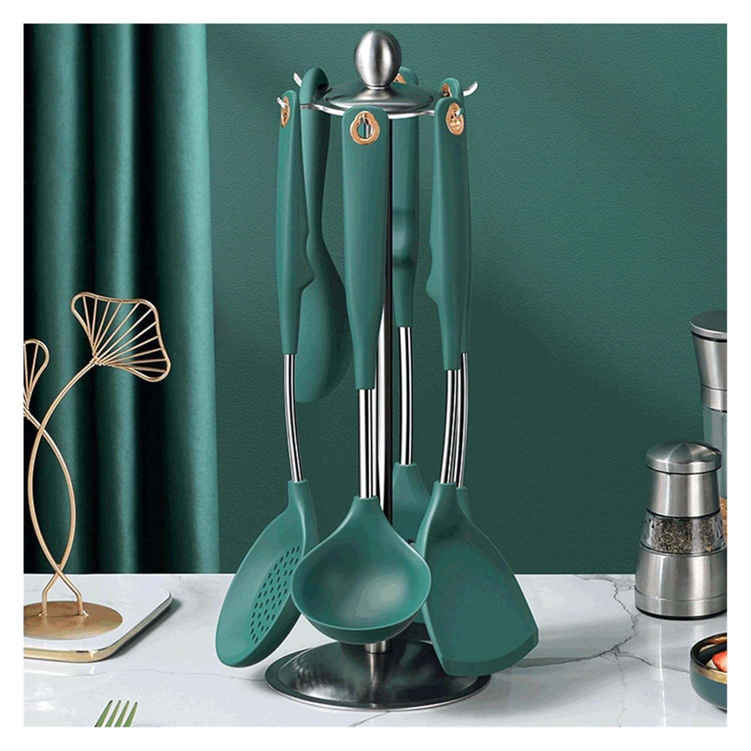 Silicone Shovels Soup Spoon Colander Frying Shovel Scraper Non-Stick Pan Special Kitchen Utensils Set