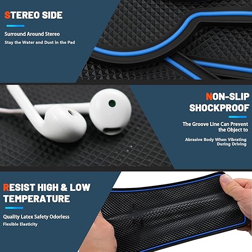 Miniatura 7 de Alfombrillas con ranura para puerta para Hyundai Tucson 2022 + juego de 15 piezas antideslizantes para portavasos de polvo para Hyundai Tucson NX4