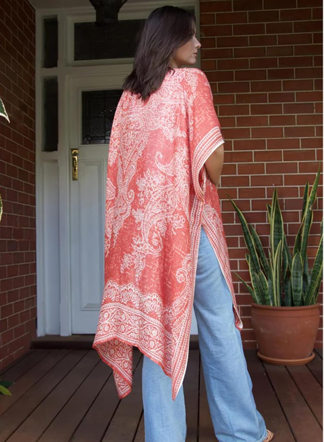 Breezy Lane Women's Kimono Cardigan Summer Swimsuit Coverups Beach Cover Up with Floral Print for Vacation - Image 5