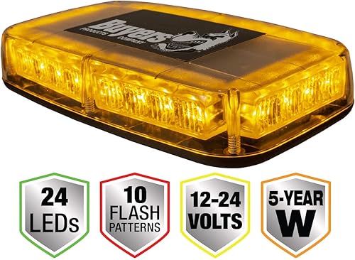 Miniatura 2 de Buyers Products - 8891040 Mini barra de luz LED rectangular de montaje múltiple de 11 pulgadas, ámbar