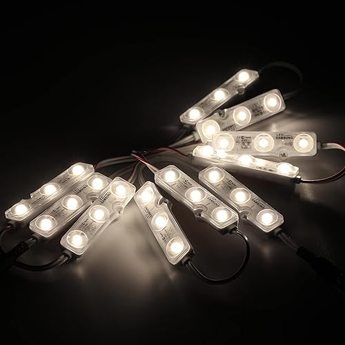 Miniatura 6 de M&T Displays 2 x 50 unids 2835 3 LED módulo 12 V CC 4000 K blanco 100LM 160 grados lente cinta adhesiva IP67 resistente al agua al aire libre cartel