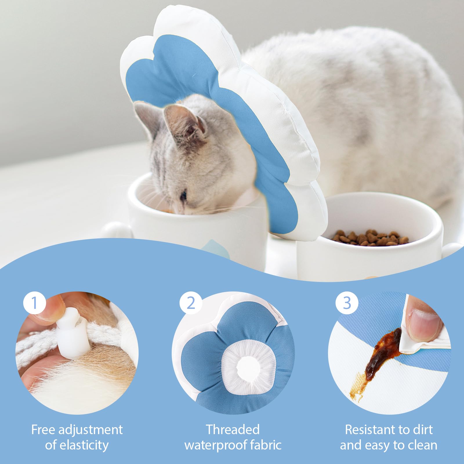 AYNKH Adjustable Cat Cone Collar, Soft Floral Dog Rehabilitation Collar Cone, Anti-Licking Cat Circle - Image 2