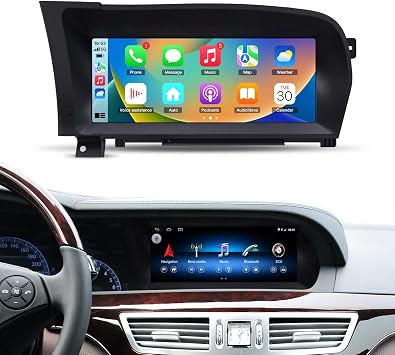 10.25 inch Android 13 Car Touch Screen Wireless Carplay Android AUTO 4GB RAM 64GB ROM for Mercedes Benz S Class W221 NTG 3.5 from 2010 to 2013 Head Unit GPS Navigation Bluetooth