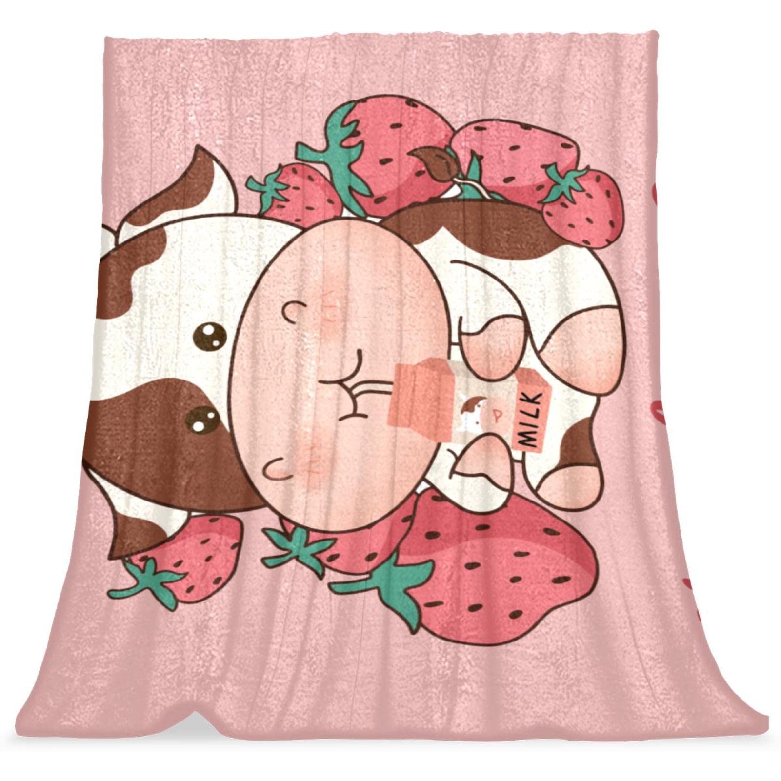 Couvre-lit vache fraise pour une chambre d'enfant douce et ludique
