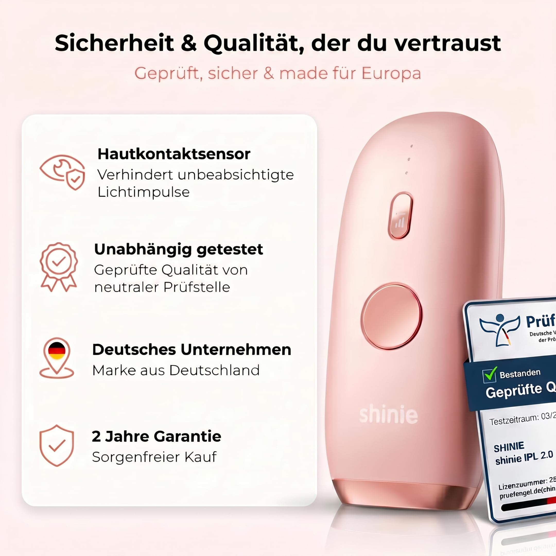shinie Smart IPL Gerät Haarentfernung 2.0 — Professionelle Dauerhafte und Schmerzfreie Laser Haarentfernung für Zuhause, IPL Technologie — Inkl. Schutzbrille, Rasierer