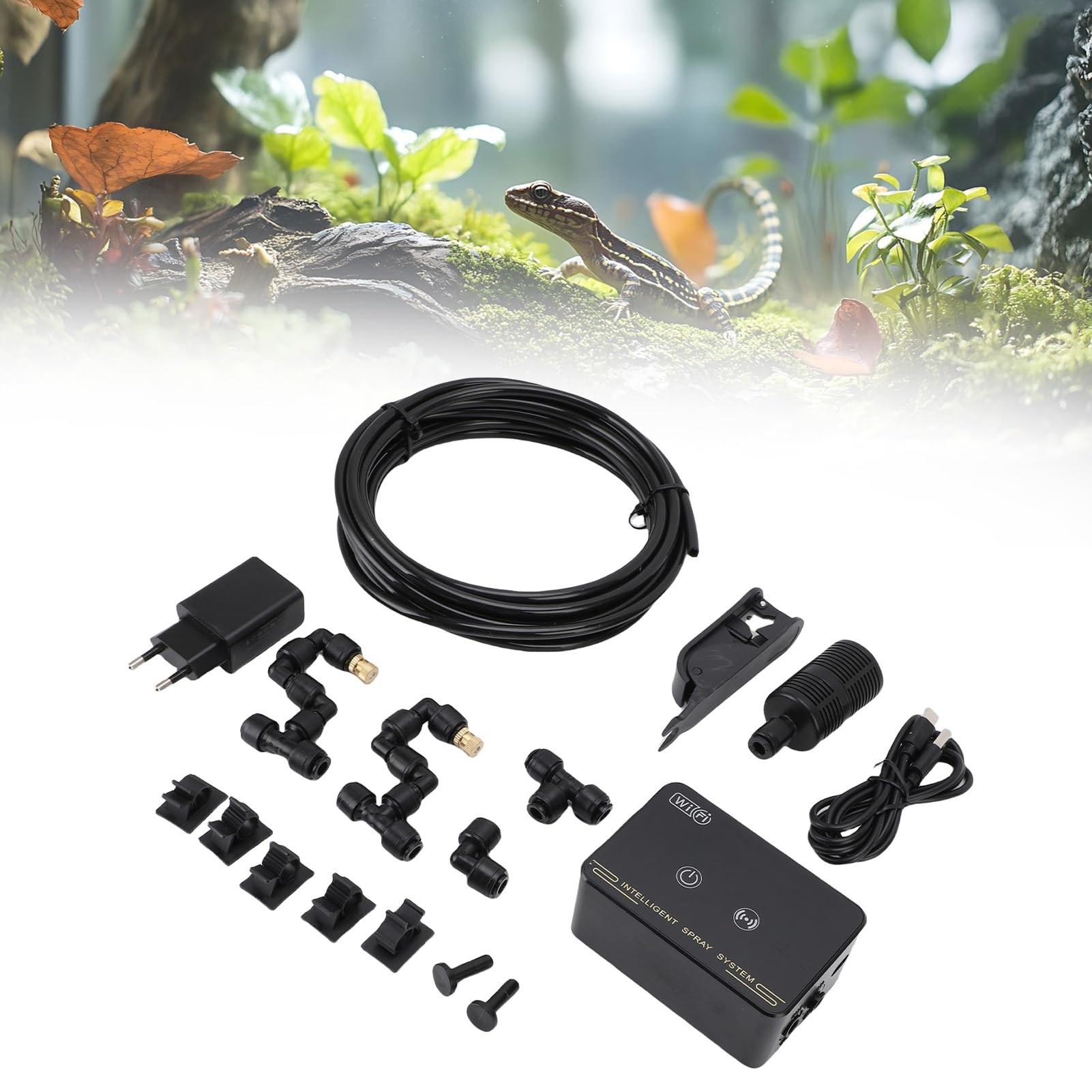 Smart Reptile Mister System, Timer-Funktion, automatischer Terrarien-Reptilienvernebler mit Kupferdüsen