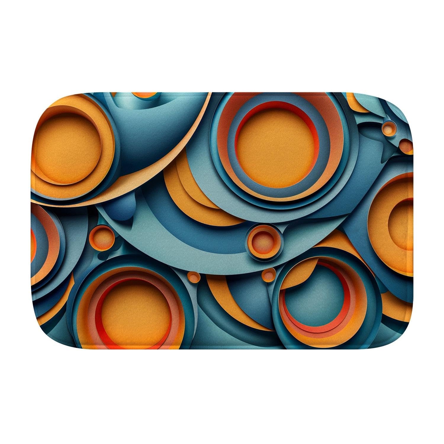 Tapis de bain mousse mémoire SZFR avec motif d'art coloré pour sublimer votre salle de bain