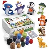 OEHPICC Needle Felting Starter Kit, 7 Cute Buddy Wool Felting Kit, Felt Animal for Beginner Adults with Felting Needles and Instructions for DIY Felting