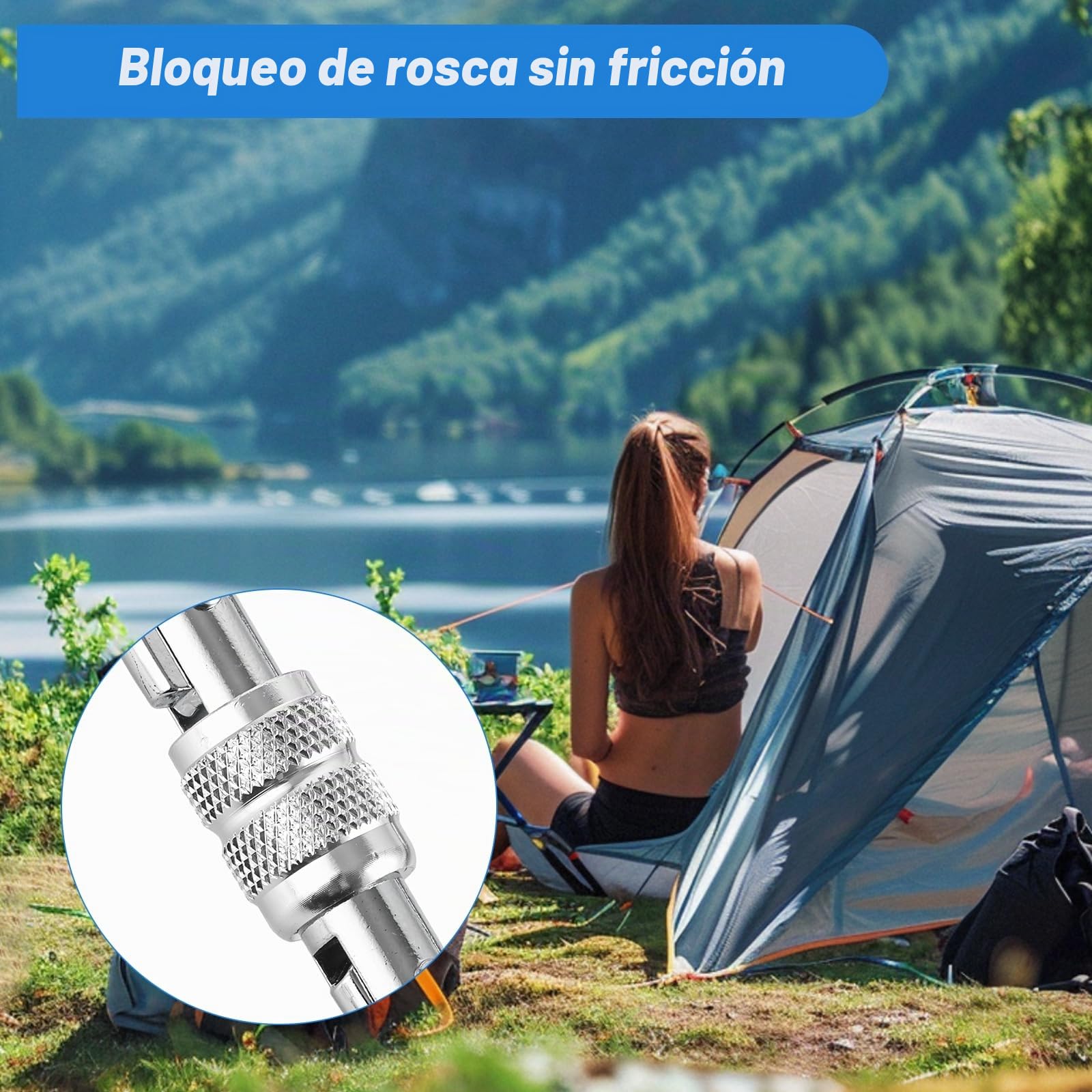 Mosquetón Grande de Aleación, 25KN (2500KG), 11cm Plateado, 3 Unidades - Carabiner para Hanging & Trekking, Mosquetones Grandes con Cierre de Rosca