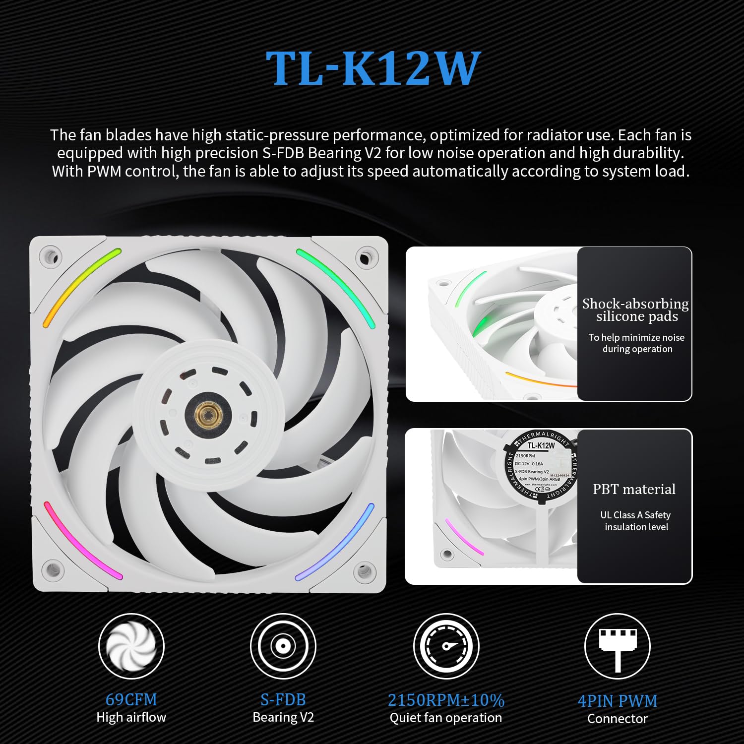 Mjolnir Vision 360 ARGB White CPU Water Cooler,3 PWM Fans Water Cooling System with 2000PRM,for AM4/AM5&Intel LGA1851/1700, Magnetic Detachable LCD Screen with 320 * 240 Resolution