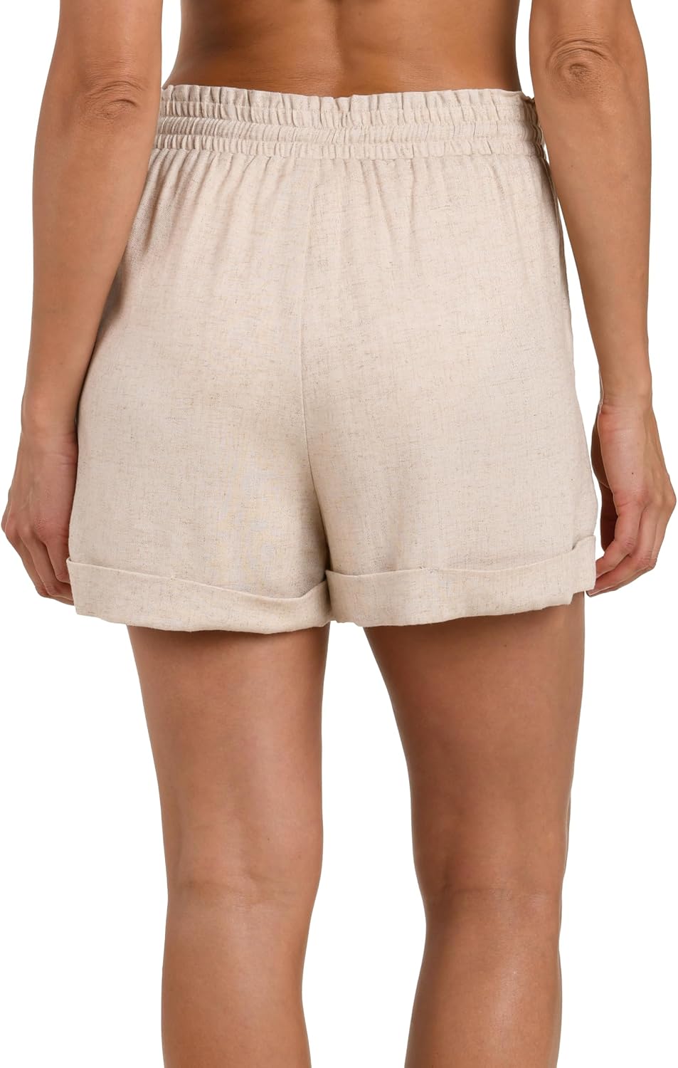 La Blanca Women's Beach Short Swimsuit Cover Up, Taupe, Large