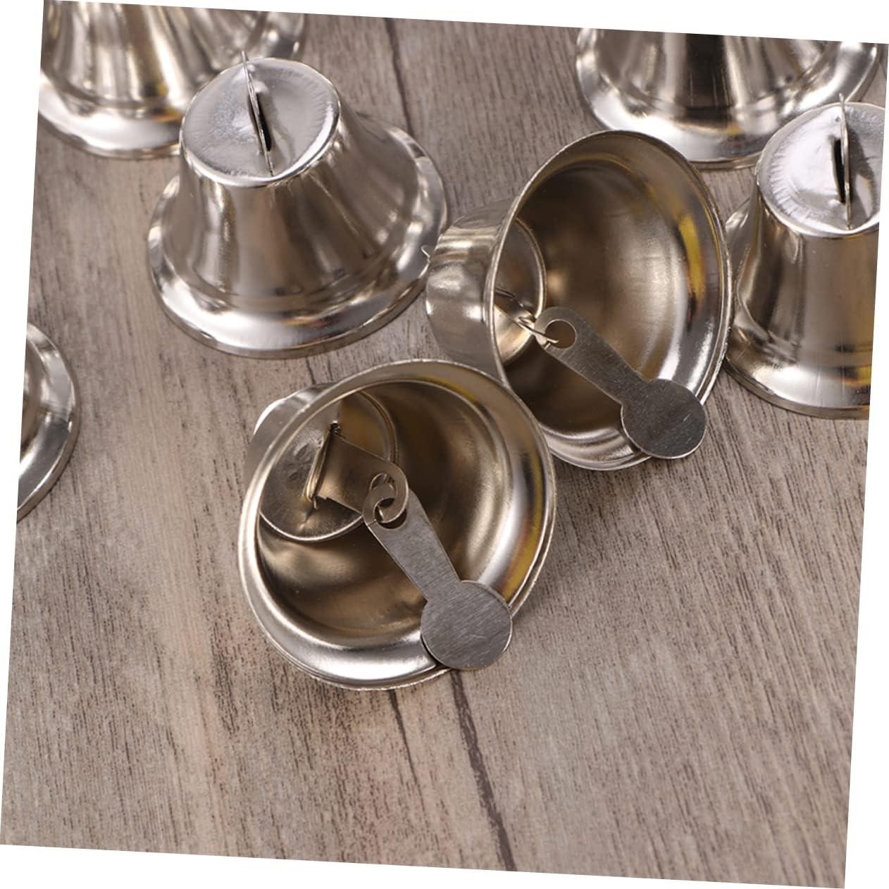 25Pcs Silver DIY Horn Bells Party Bell Decor for Christmas Weddings and Crafts for Wind Chimes and Festive Decorations