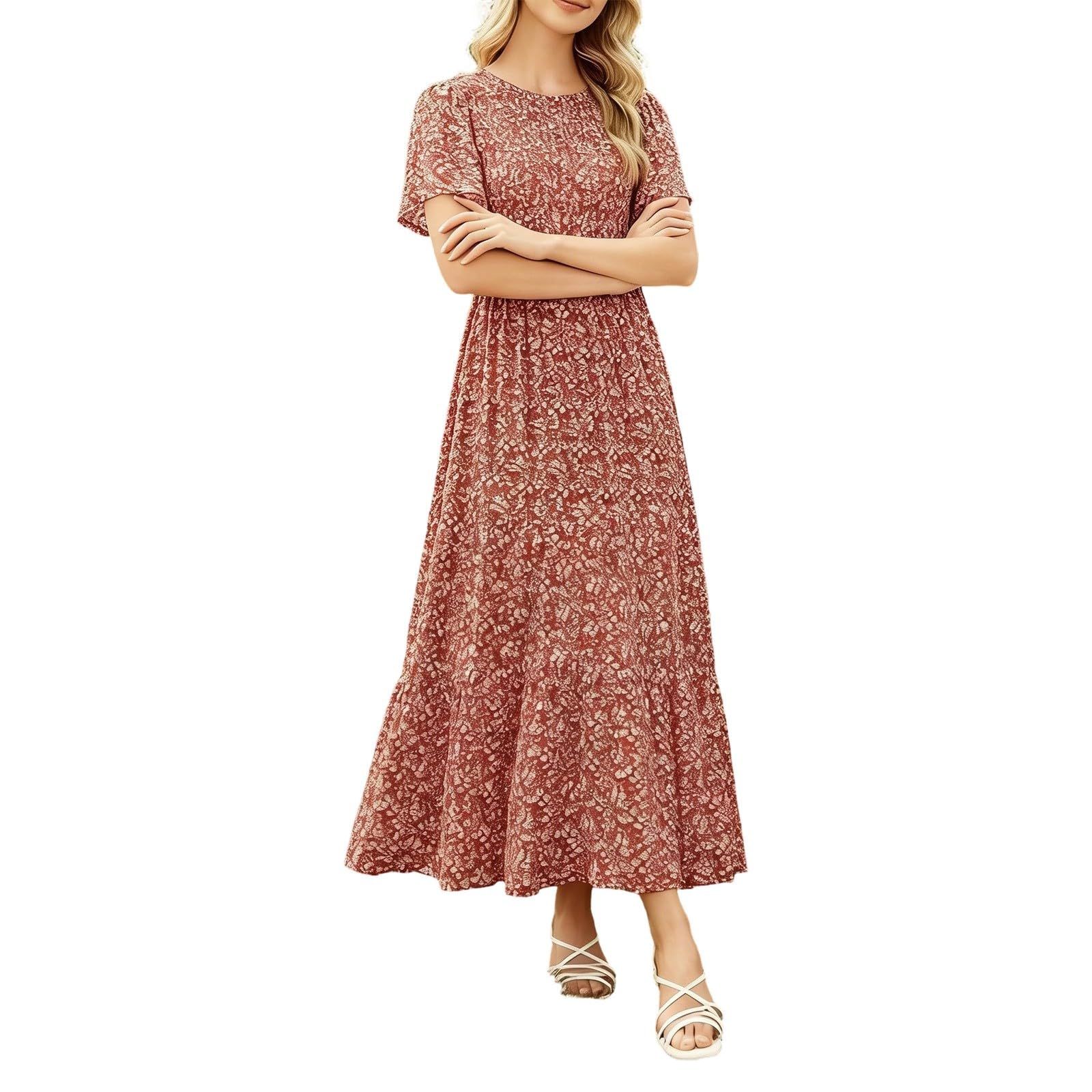 Vestido maxi elegante de fiesta estampado para mujer con diseño cómodo 5