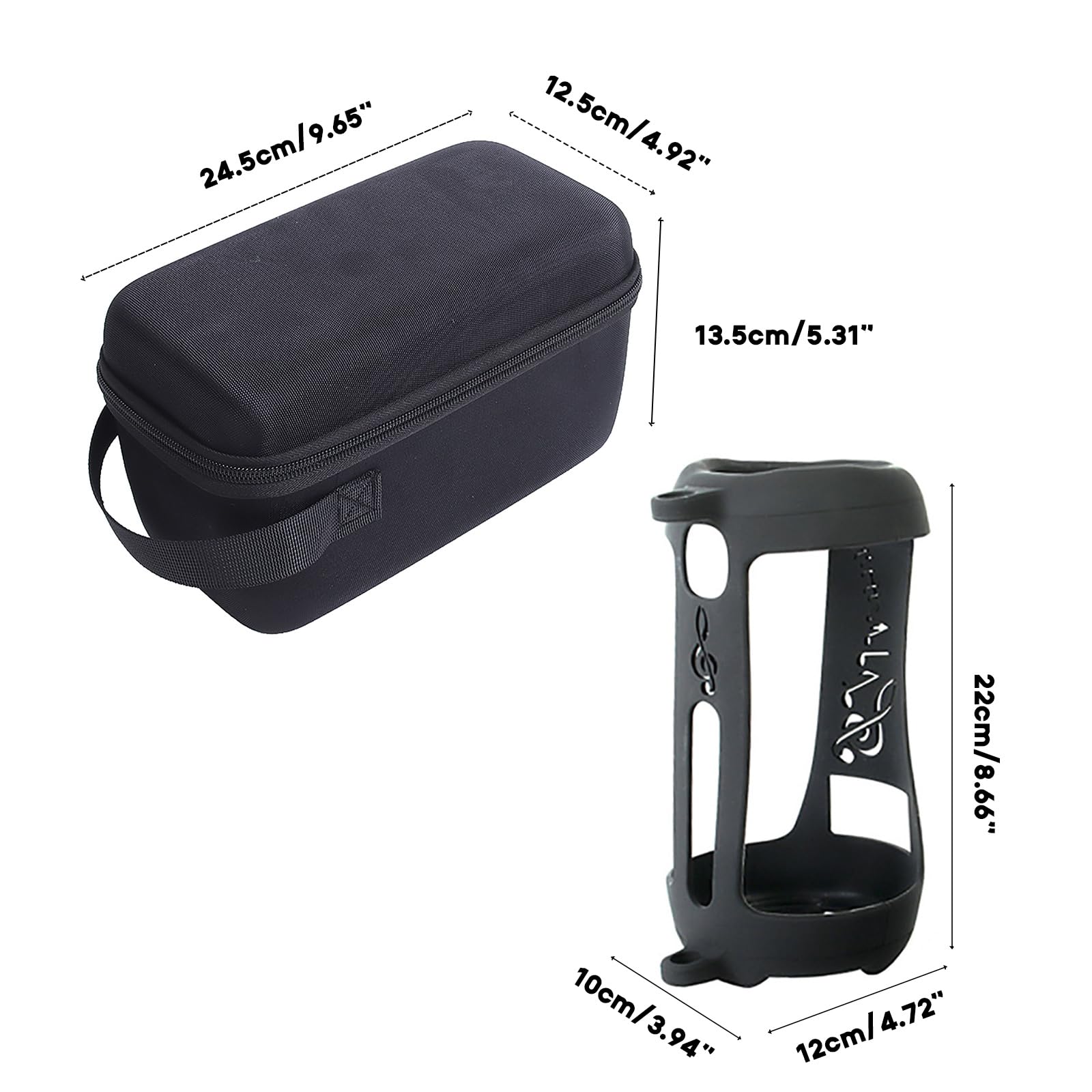 Scatola antigraffio in EVA + custodia in silicone Pulse5, custodia protettiva da viaggio con supporto quadrato