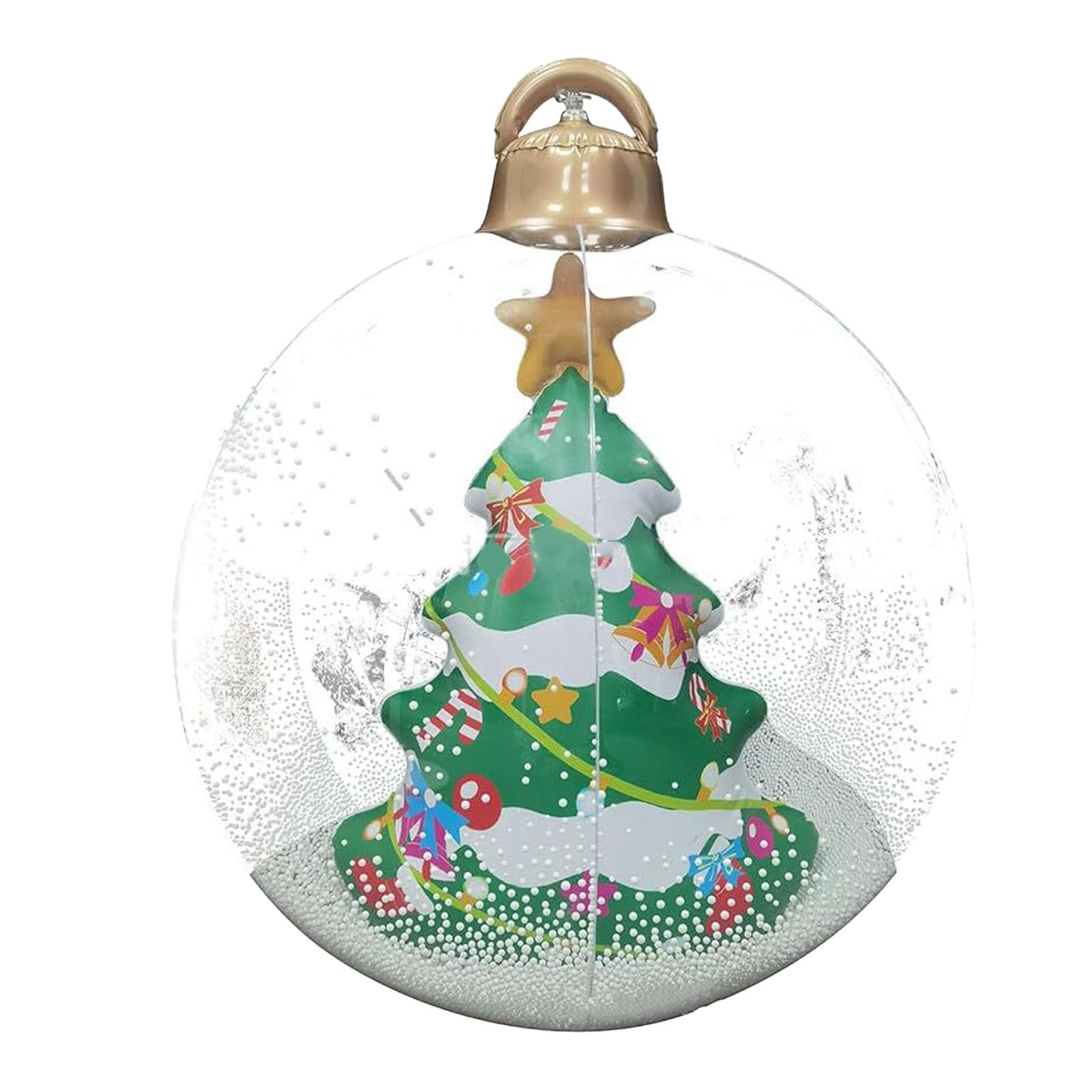 Boule De Noël Gonflable Géante 23.6 Pouces PVC - Déco Extérieur/Intérieur Avec Motif Flocon De Neige - 2