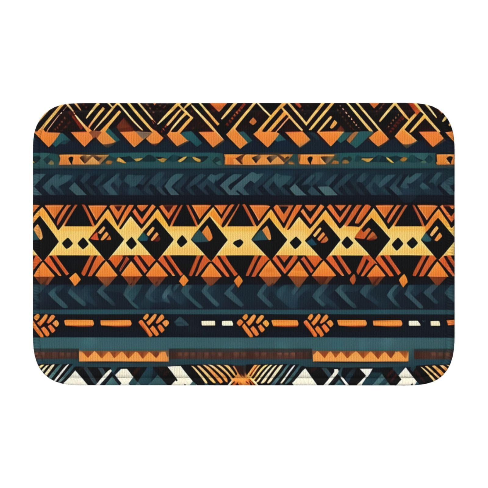 Tapis de sol ethnique 40x60 cm antidérapant et facile à nettoyer pour entrée