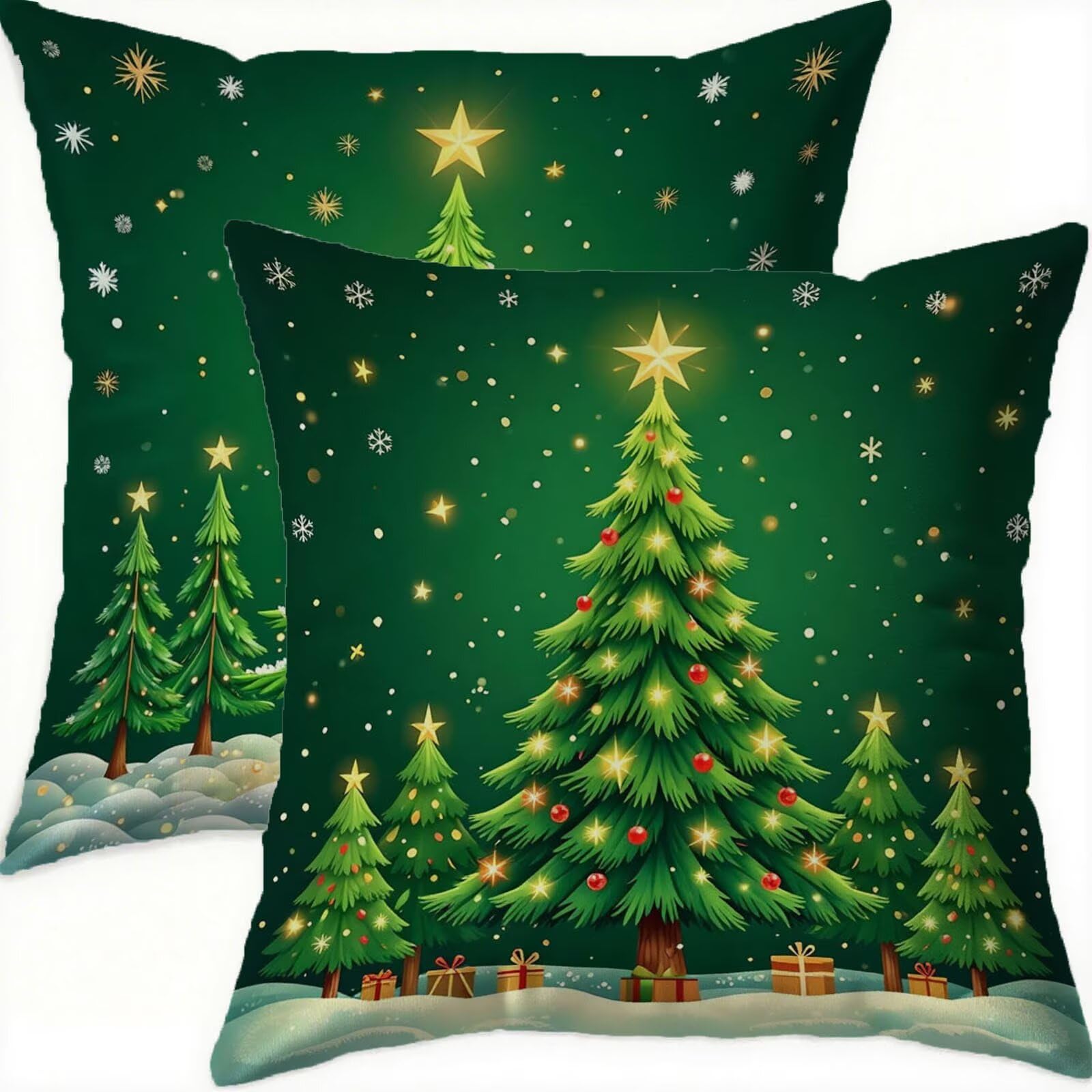 Housse coussin 80x80cm imperméable en velours vert pour une décoration de salon cosy