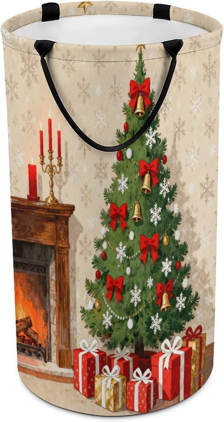 Fire Warming The Tree Bright Laundry Hamper Portable Lightweight Clothes Hampers Fashion Dirty Laundry Storage Basket Large Capacity Foldable Clothes Baskets for Bathroom Bedroom