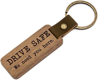 MUUJEE Keychain - Engraved Wooden Keychain Key Chain Birthday Gift, 5th Year Wedding Anniv Ideas