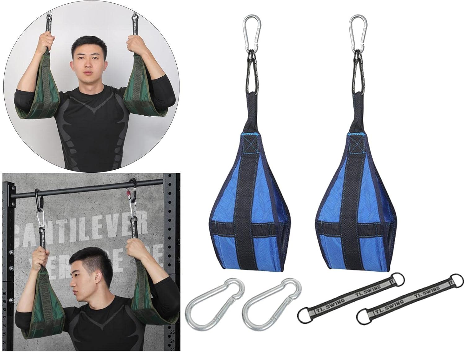 Heavy Duty Ab Straps for Pullup Bar - Core Strength Arm Strap for Men and Women, 400kg Load Capacity, Gym Abdominal Sling Straps for Ab Muscle Building - Blue