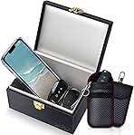 Samfolk Faraday Box with Faraday Bags for Car Keys, Car Key Signal Blocking Box, Keyless Entry Car Key Safe Protector Car Alarm Anti-Theft Shielding Cage