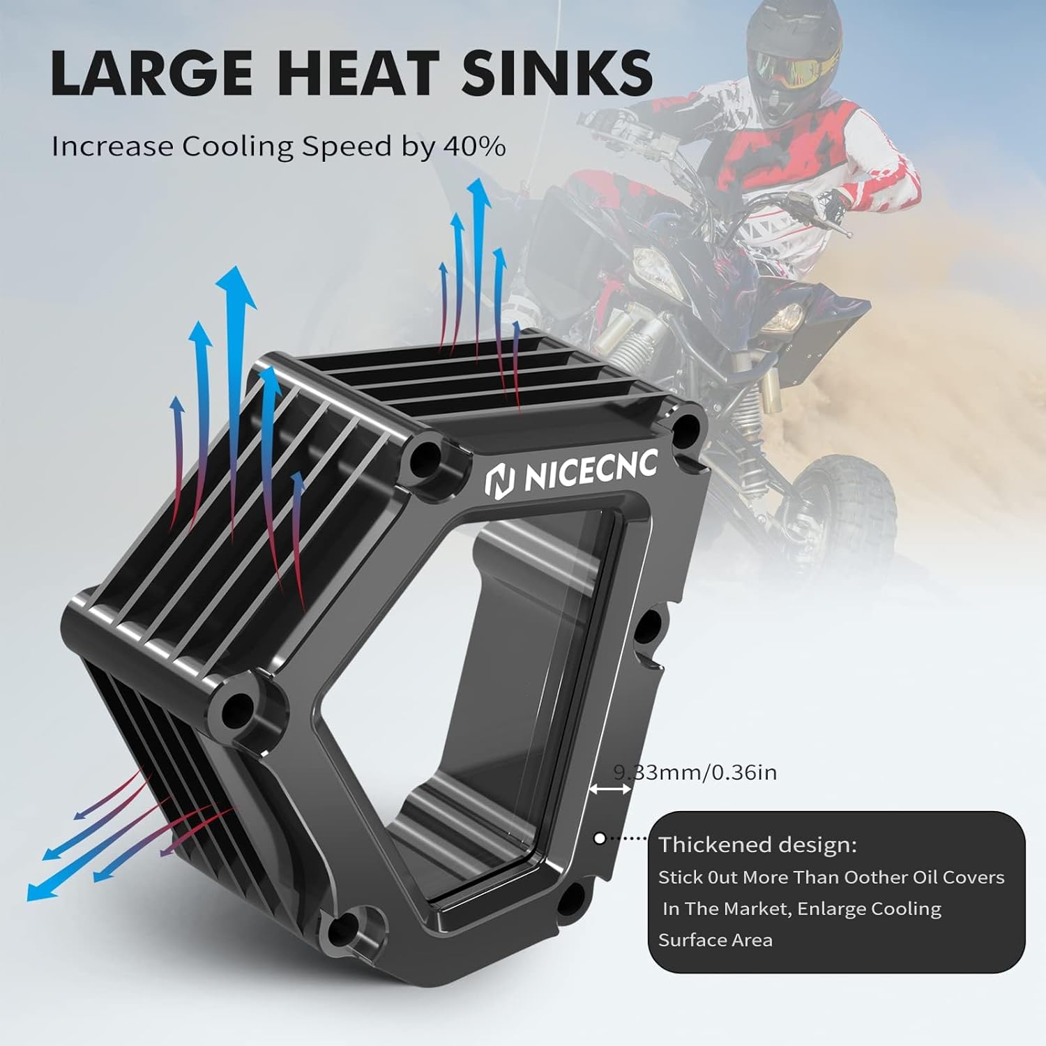 NICECNC Oil Cover Crankcase Guard Compatible with Yamaha YFZ450R 2009 2010 2011 2012 2013-2023, YFZ450RSE 2009-2019 2020 2021 2022 2023 Black