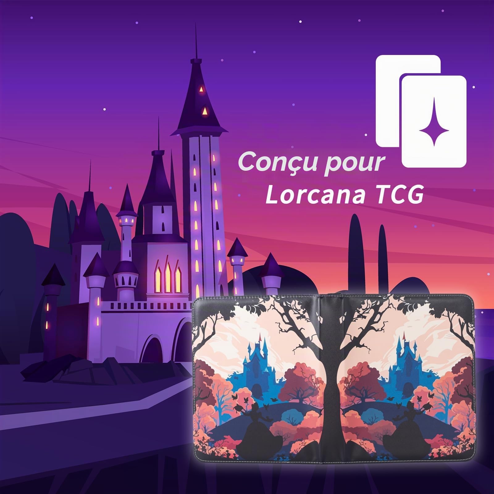 Classeur de cartes à collectionner, 9 pochettes compatibles avec 900 cartes Lorcana, convient pour MTG TCG Storage Display Collection (CR)
