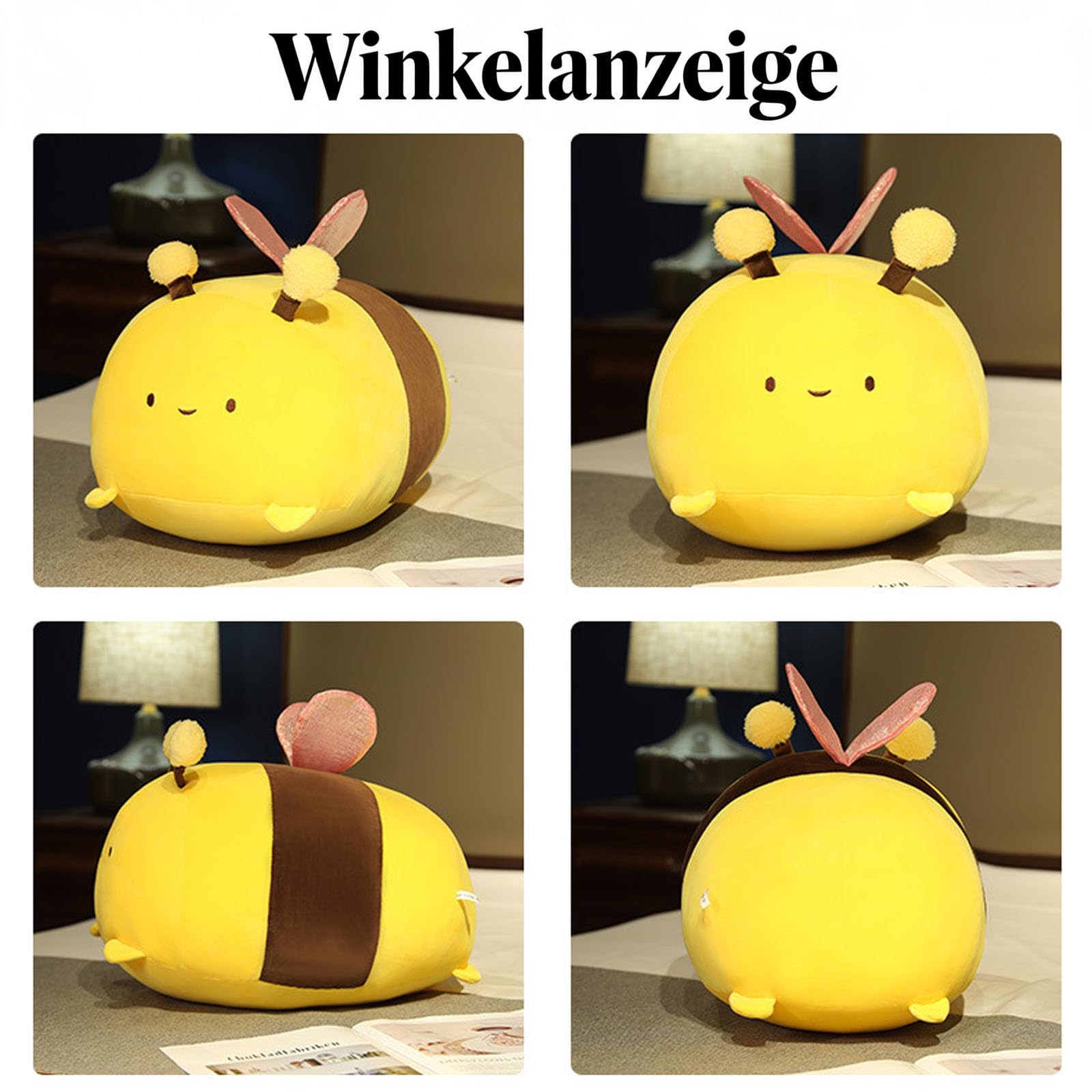 Honigbiene Kuscheltier, Niedliche Biene Plüschtier, Bee Plüsch Stofftier, Biene Plüschkissen Spielzeug, Gefüllte Tiere Insekt Hummel Puppe Kissen Geschenk für Freunde und Kinder (70cm)