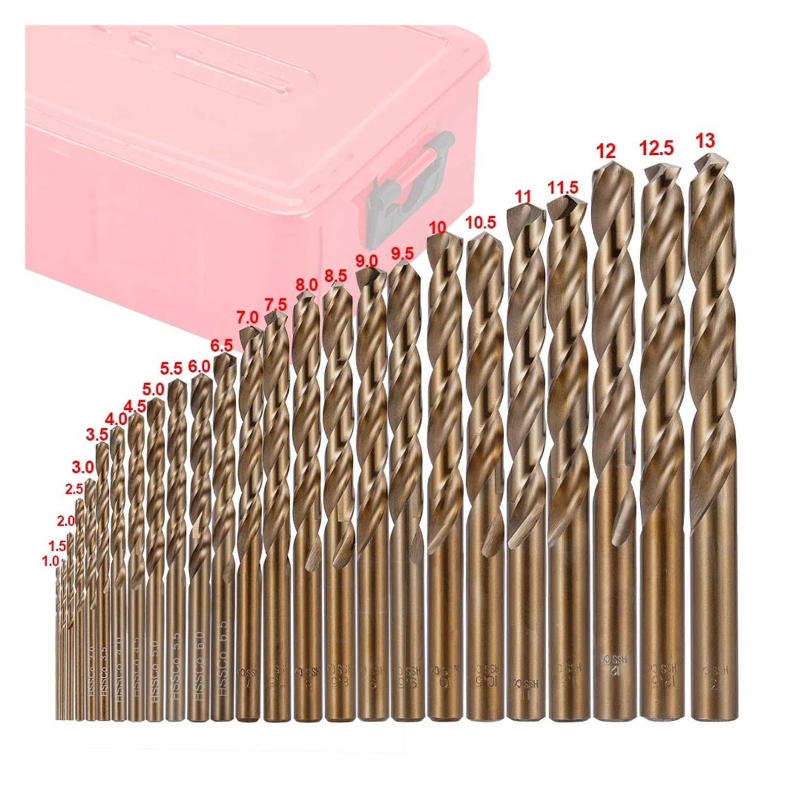 M35 Kobaltowe wiertła kręte ze stali szybkotnącej Otwieracz do otworów Akcesoria do elektronarzędzi do obróbki metali ze stali nierdzewnej | 25Pcs With Case