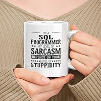 Vista 40 de Regalo para Gis Analyst - Taza de cerámica blanca de 11 oz y 15 onzas - Mi nivel de sarcasmo depende de tu nivel