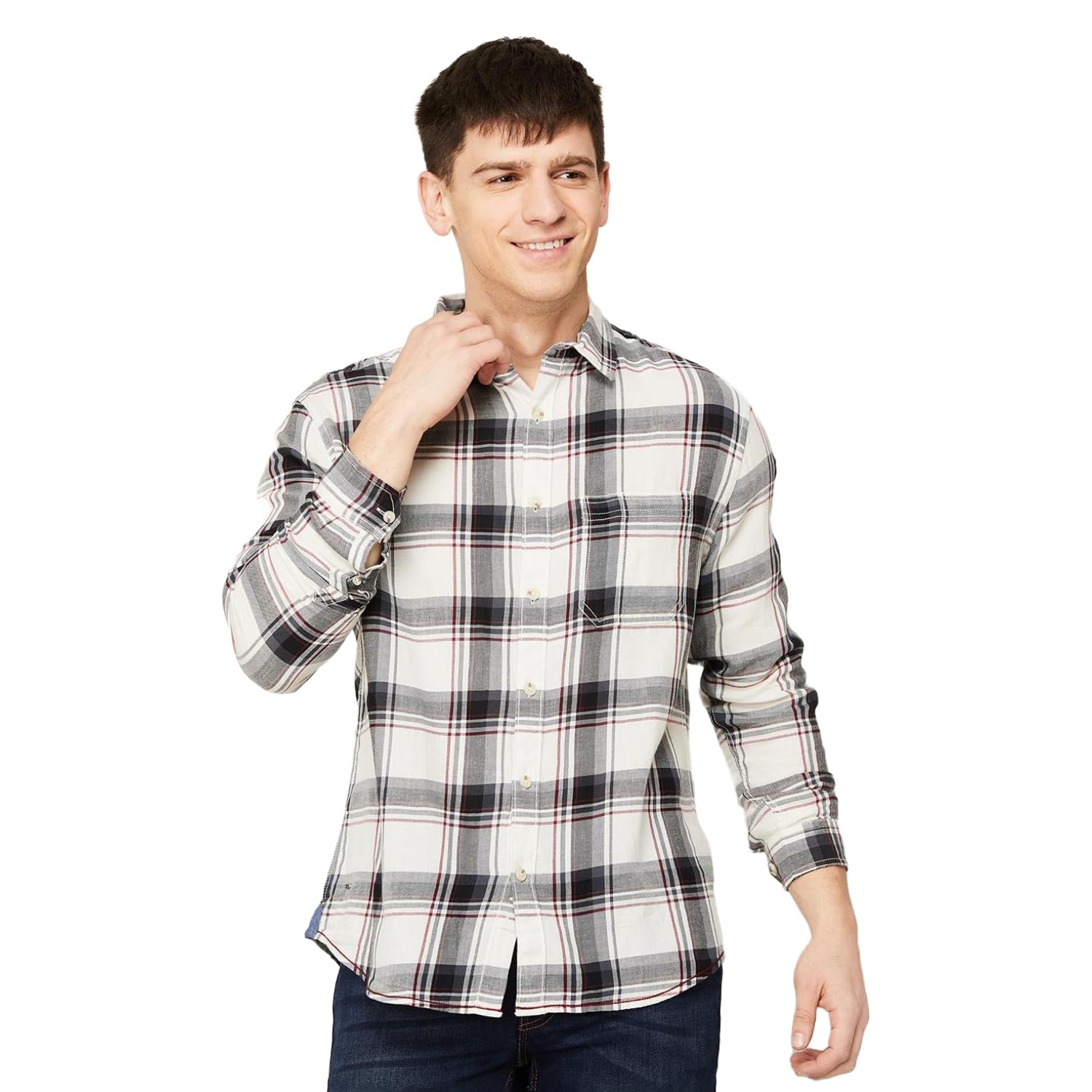 FORCAby Lifestyle Men Cotton Regular Fit Checked Shirt